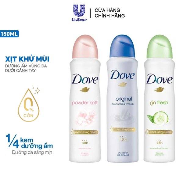  Xịt Khử Mùi Dove Dưỡng Ẩm Vùng Da Dưới Cánh Tay 