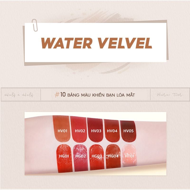 Son Kem Lì Black Rouge Mịn Môi Half N Half Water Velvet 3.5g