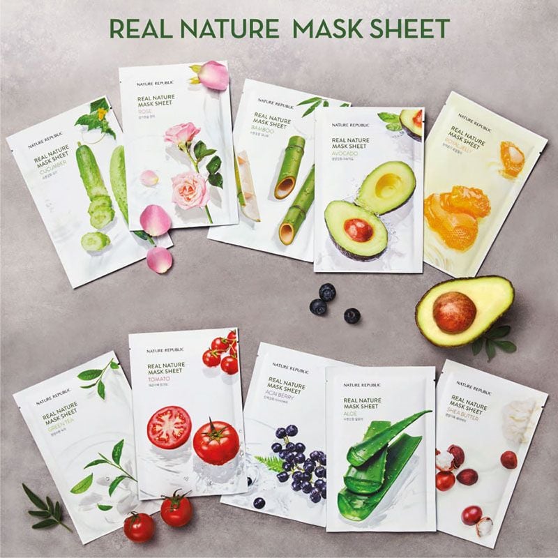 Mặt Nạ Dưỡng Ẩm Chiết Xuất Từ Thiên Nhiên Nature Republic Real Nature Mask Sheet 23ml