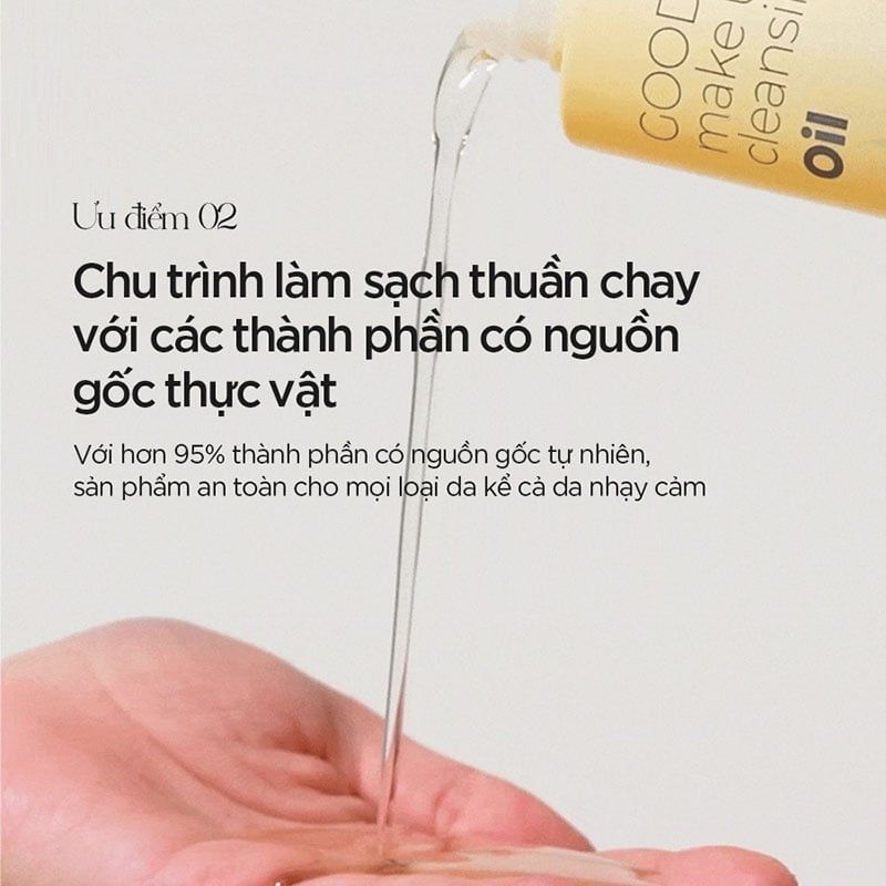Dầu Tẩy Trang Thuần Chay, Dịu Nhẹ B.O.M Good Bye Make Up Cleansing Oil 200ml