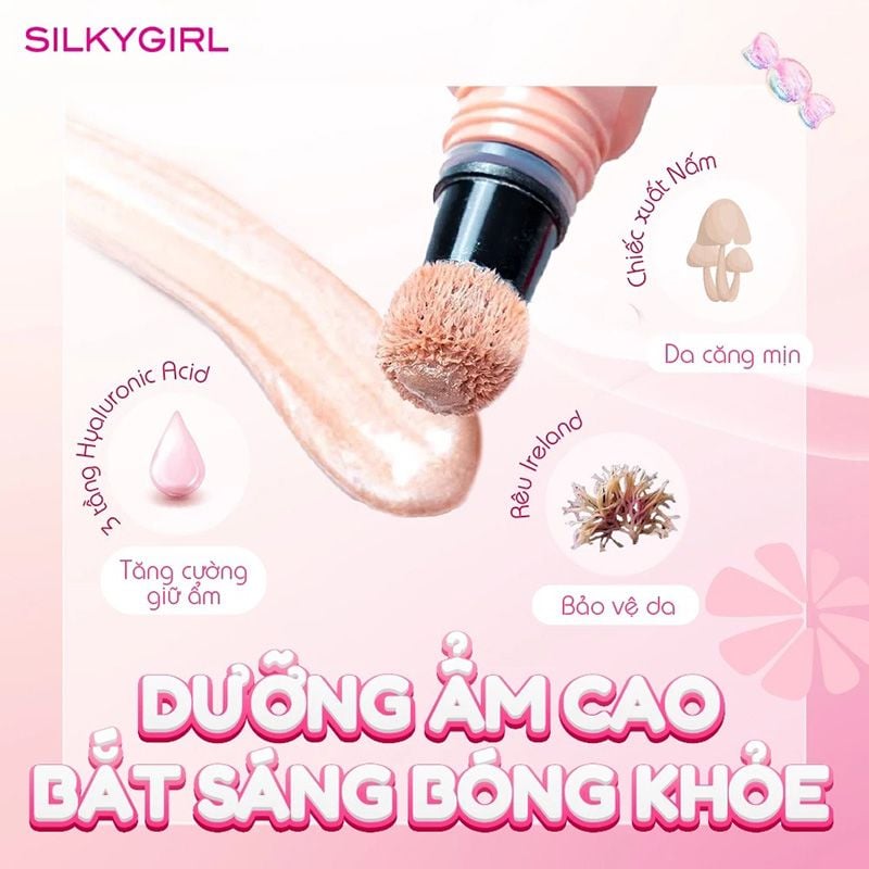 Bắt Sáng Dạng Kem Silkygirl Cheeky Puff Highlighter #01 Magnolia 6ml