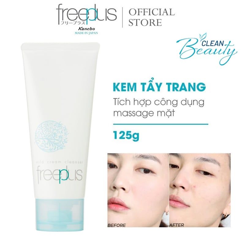 Kem Tẩy Trang Dưỡng Ẩm Dịu Nhẹ Freeplus Mild Cream Cleanser 125g