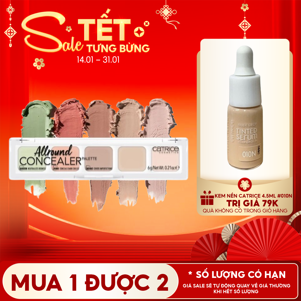 Bảng Che Khuyết Điểm Triệt Sắc 5 Ô Catrice Allround Concealer #010