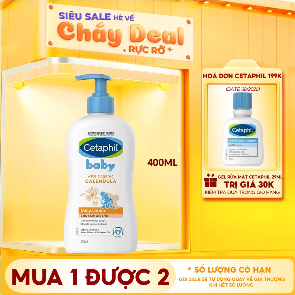 Sữa Dưỡng Da Trẻ Em Cetaphil Baby Daily Lotion With Organic Calendula 400ml