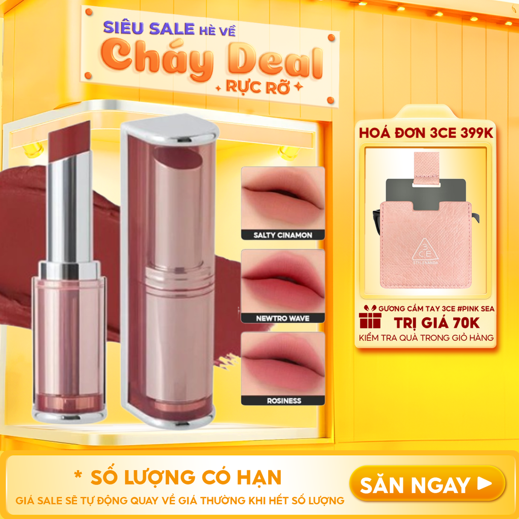 Son Thỏi Lì Bền Màu, Nhẹ Môi 3CE Blur Matte Lipstick 4g