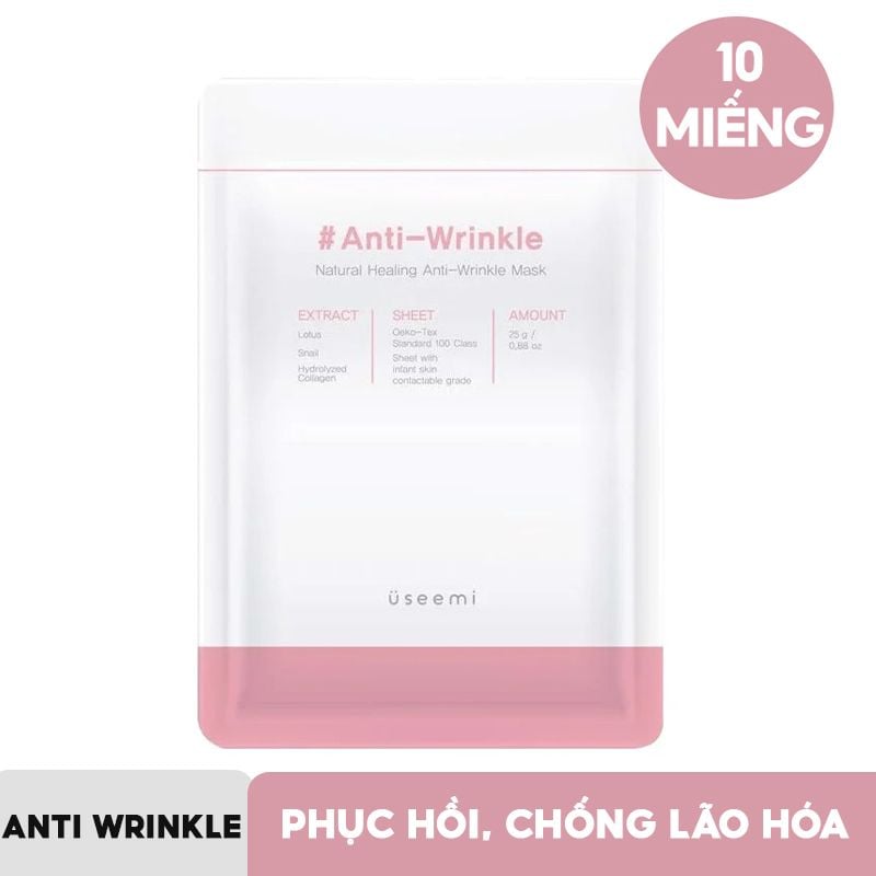 [4 GIẢI PHÁP] Mặt Nạ Giấy Dưỡng Ẩm, Ngăn Lão Hóa, Làm Dịu Da Chiết Xuất Từ Thiên Nhiên USEEMI Natural Healing Mask 25g