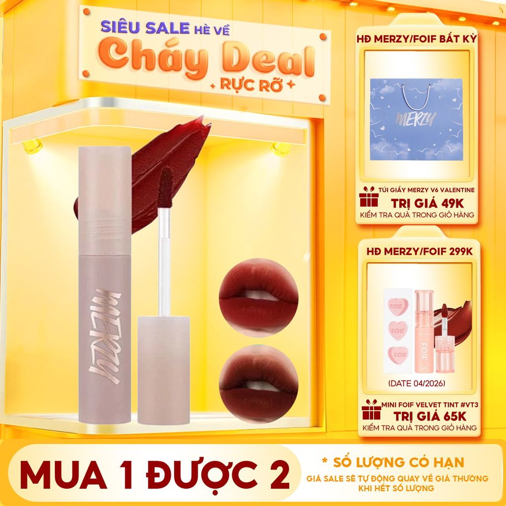 [Academia Collection] Son Kem Siêu Lì, Lâu Trôi, Lên Màu Chuẩn Merzy Academia Mellow Tint 4g