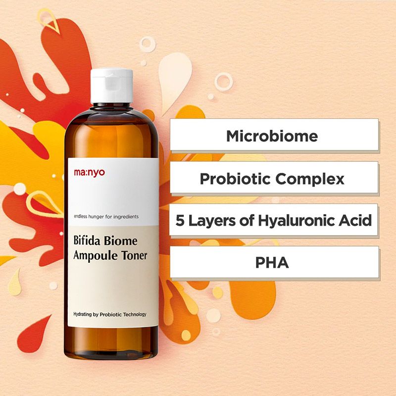 Nước Hoa Hồng Ma:nyo Cấp Ẩm, Làm Dịu Da Bifida Biome Ampoule Toner 210ml