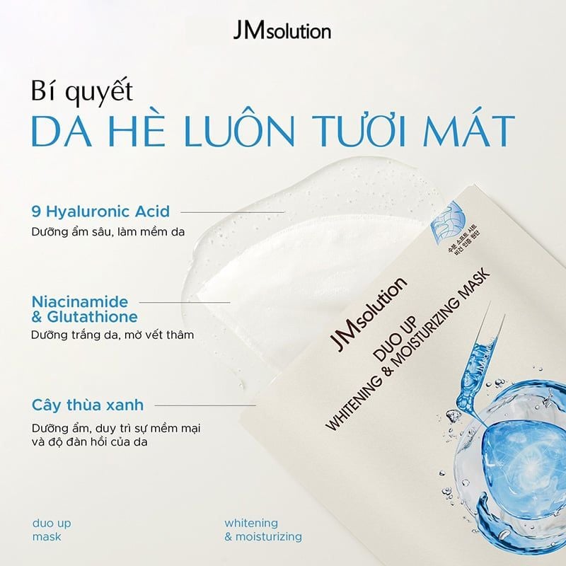 Mặt Nạ Miếng Jmsolution Cấp Ẩm, Hỗ Trợ Dưỡng Sáng Da Duo Up Whitening Mask 30ml