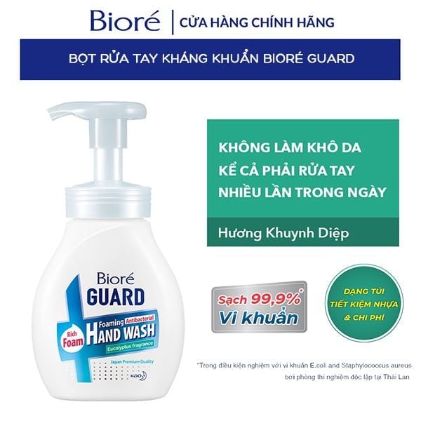 [250ml] Nước Rửa Tay Tạo Bọt Kháng Khuẩn Bioré Guard Foaming Hand Wash