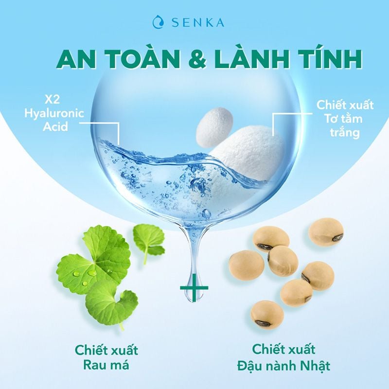 Sữa Rửa Mặt Lành Tính Chiết Xuất Rau Má Senka Perfect Whip Low pH Calming Cica 100g