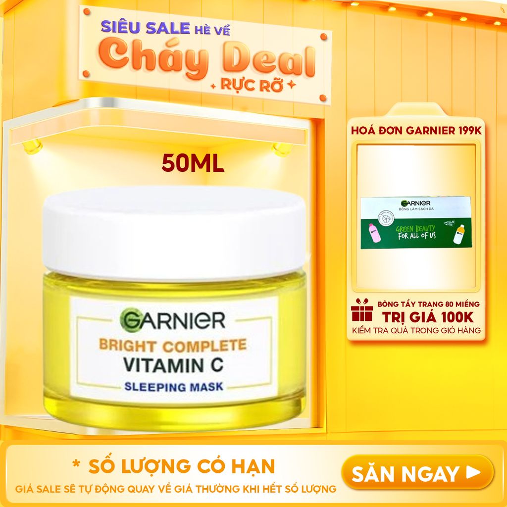 Mặt Nạ Ngủ Garnier Tinh Chất Sữa Chua Hỗ Trợ Dưỡng Trắng Da Light Complete Yoghurt Sleeping Mask 50ml