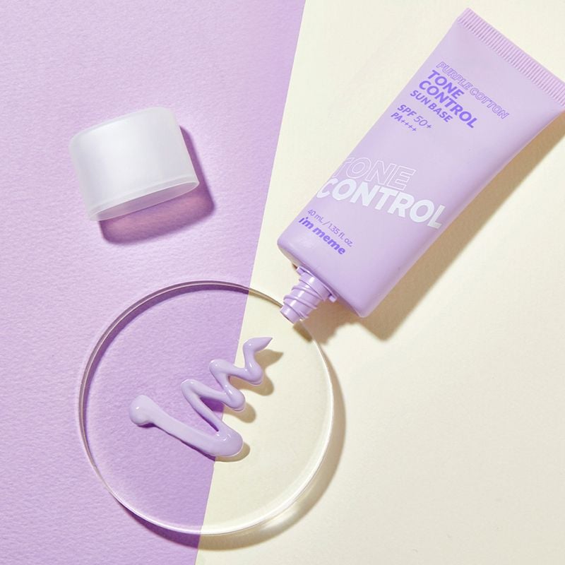 Kem Lót Chống Nắng Nâng Tông, Làm Đều Màu Da I'm meme Purple Cotton Tone Control Sun Base 40g