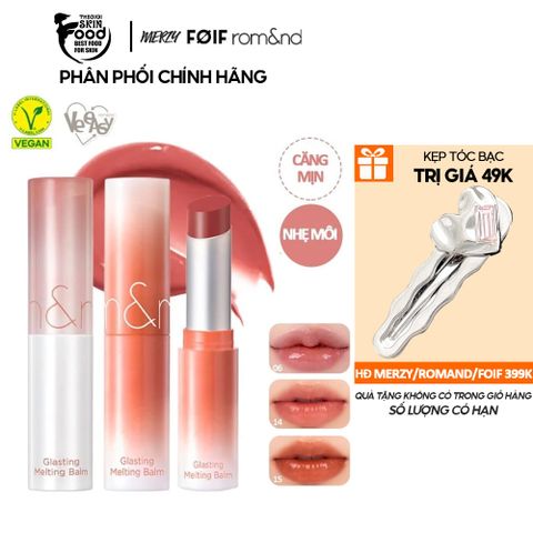 [DUSTY ON THE NUDE] Son Dưỡng Dạng Thỏi Có Màu Thuần Chay Romand Glasting Melting Balm 3.5g