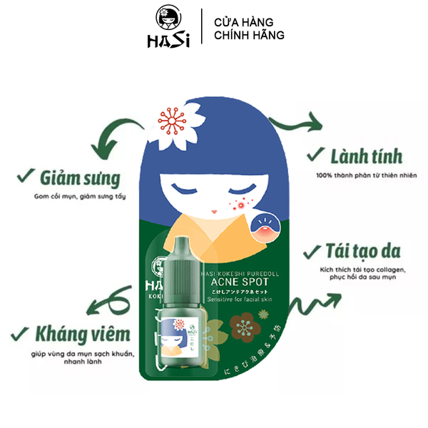 Chấm Mụn Giảm Sưng Gom Cồi Hasi Puredoll Acne Spot 5ml