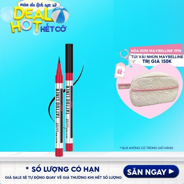 Bút Kẻ Mắt Nước Đậm Màu Không Lem Trôi Maybelline Tattoo Liner 48H Liquid Pen 1g
