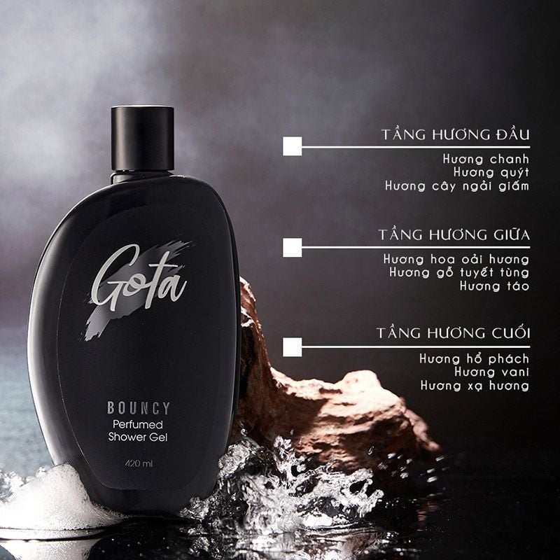 Sữa Tắm Gota Hương Nước Hoa Dành Cho Nam Bouncy Perfumed Shower Gel For Men 420ml