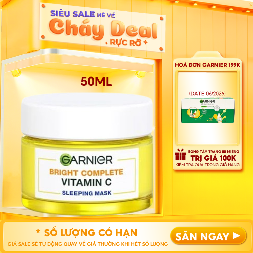 Mặt Nạ Ngủ Garnier Tinh Chất Sữa Chua Hỗ Trợ Dưỡng Trắng Da Light Complete Yoghurt Sleeping Mask 50ml