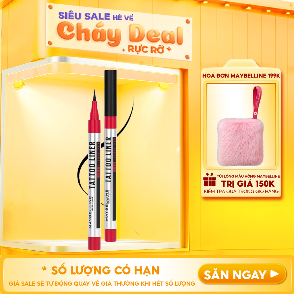 Bút Kẻ Mắt Nước Đậm Màu Không Lem Trôi Maybelline Tattoo Liner 48H Liquid Pen 1g