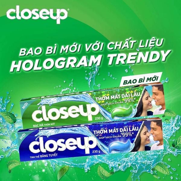  Kem Đánh Răng Closeup Thơm Mát Dài Lâu 230g 