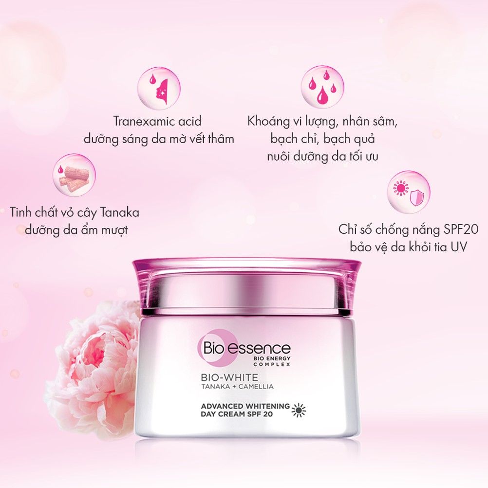Kem Dưỡng Bio-essence Dưỡng Sáng Da Chuyên Sâu Ban Ngày Bio-White Advanced Whitening Day Cream SPF20 50g