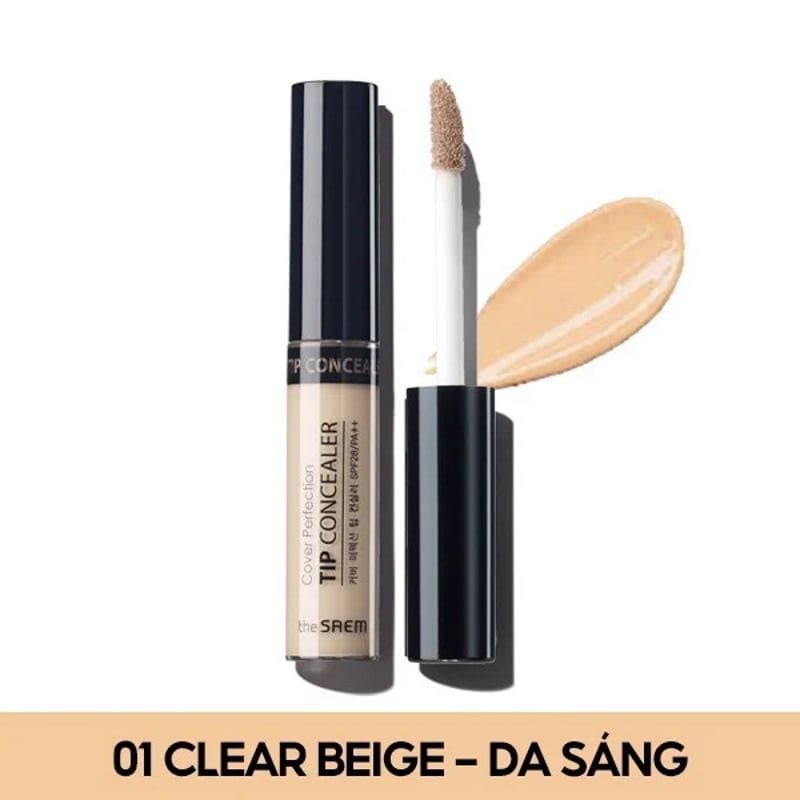 Kem Che Khuyết Điểm Có Chống Nắng Hàn Quốc The Saem Cover Perfection Tip Concealer SPF28/PA++