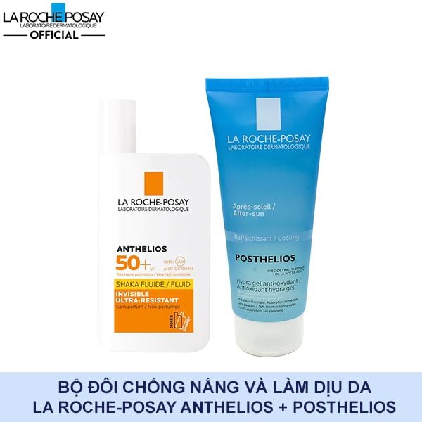 [2 Items] Bộ Đôi Chống Nắng Và Làm Dịu Da La Roche-Posay Anthelios Shaka Fluid 50ml + Posthelios Hydra Gel Anti-Oxydant 100ml