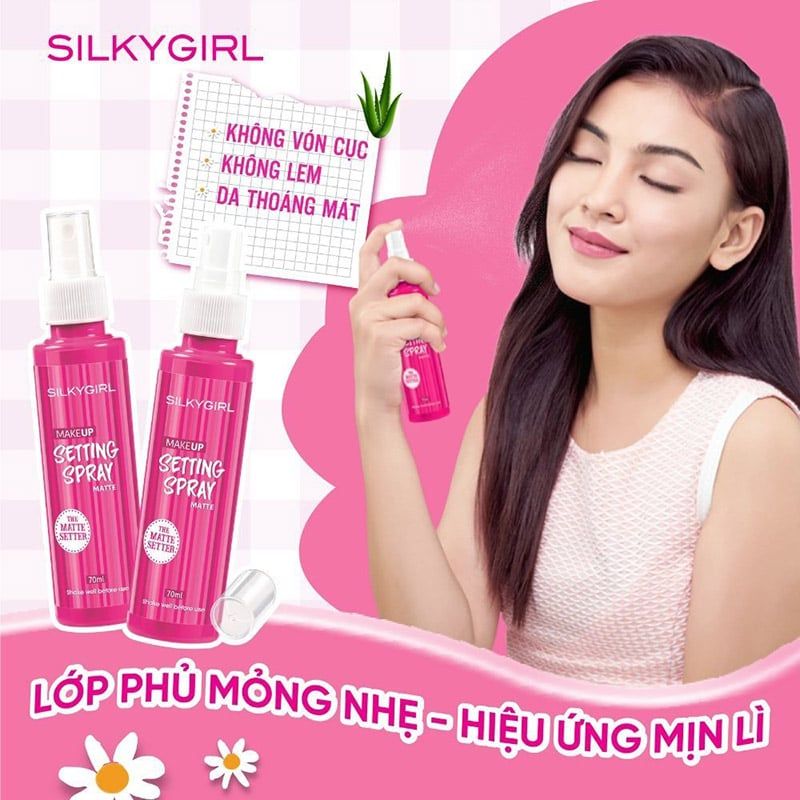 Xịt Cố Định Lớp Trang Điểm Lâu Trôi Silkygirl 70ml