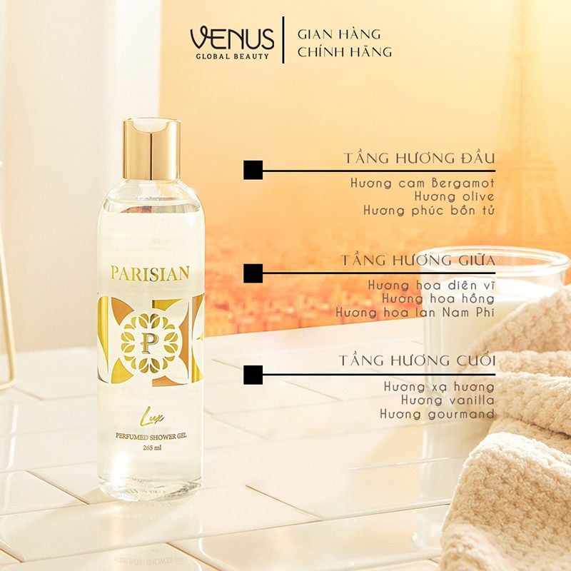 Sữa Tắm Hương Nước Hoa Làm Sạch, Nuôi Dưỡng Da Ẩm Mịn Parisian Perfumed Shower Gel For Her