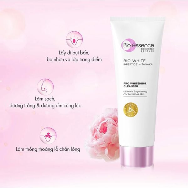 Sữa Rửa Mặt Bio-essence Dưỡng Da Sáng Mịn Bio White Pro Whitening Cleanser 100g 