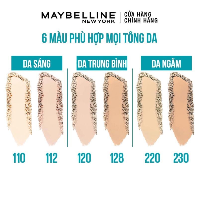 Phấn Nền Dạng Nén, Kiềm Dầu Che Phủ Hoàn Hảo Maybelline Fit Me Matte + Poreless Powder Foundation SPF 44/PA++++ 9g