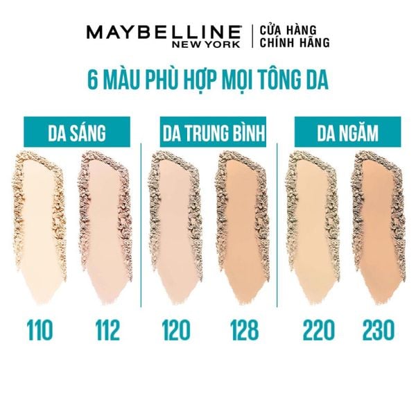  Phấn Nền Maybelline Dạng Nén, Hỗ Trợ Kiềm Dầu Che Phủ Cao Fit Me Matte + Poreless Powder Foundation SPF 44/PA++++ 9g 