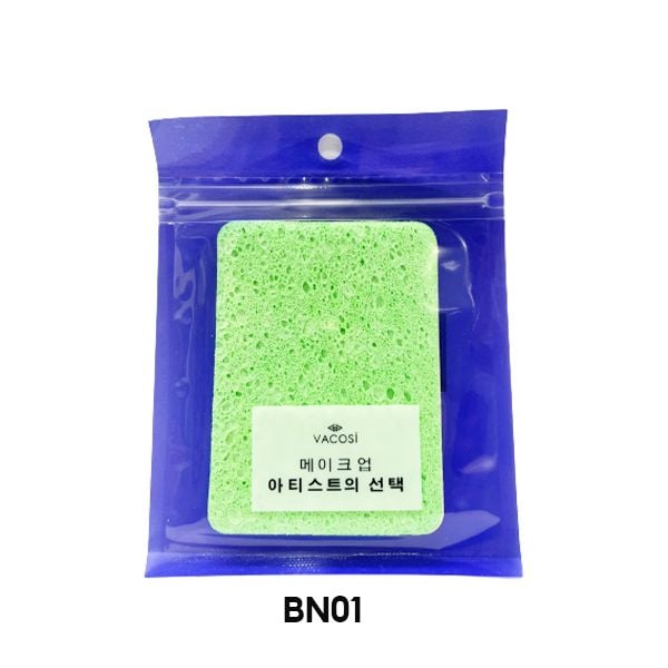 Bông Mút Nở Rửa Mặt Vacosi Cleansing Sponge Làm Sạch Da Hiệu Quả - BN01 (Bịch 2 Miếng)