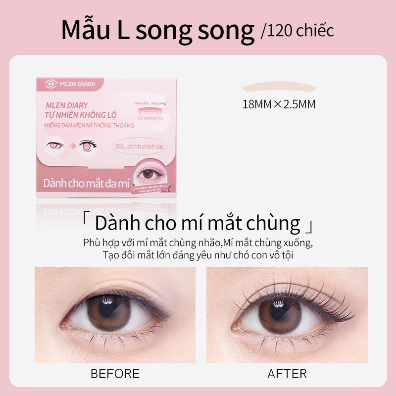 Miếng Dán Kích Mí, Phù Hợp Với Nhiều Dáng Mắt Mlen Diary