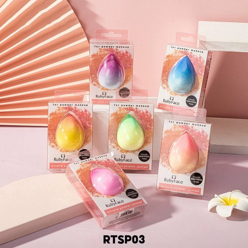 [NHẬP KHẨU] Set Bông Mút Trang Điểm Tiện Lợi, Xinh Xắn RubyFace Makeup Puff - Màu Ngẫu Nhiên