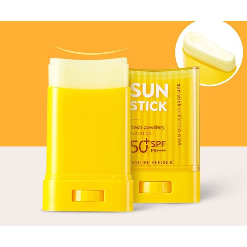 Kem Chống Nắng Dạng Sáp Dưỡng Ẩm Kiểm Soát Dầu Nature Republic California Aloe Fresh Powdery Sun Stick SPF50+ PA++++ 24g