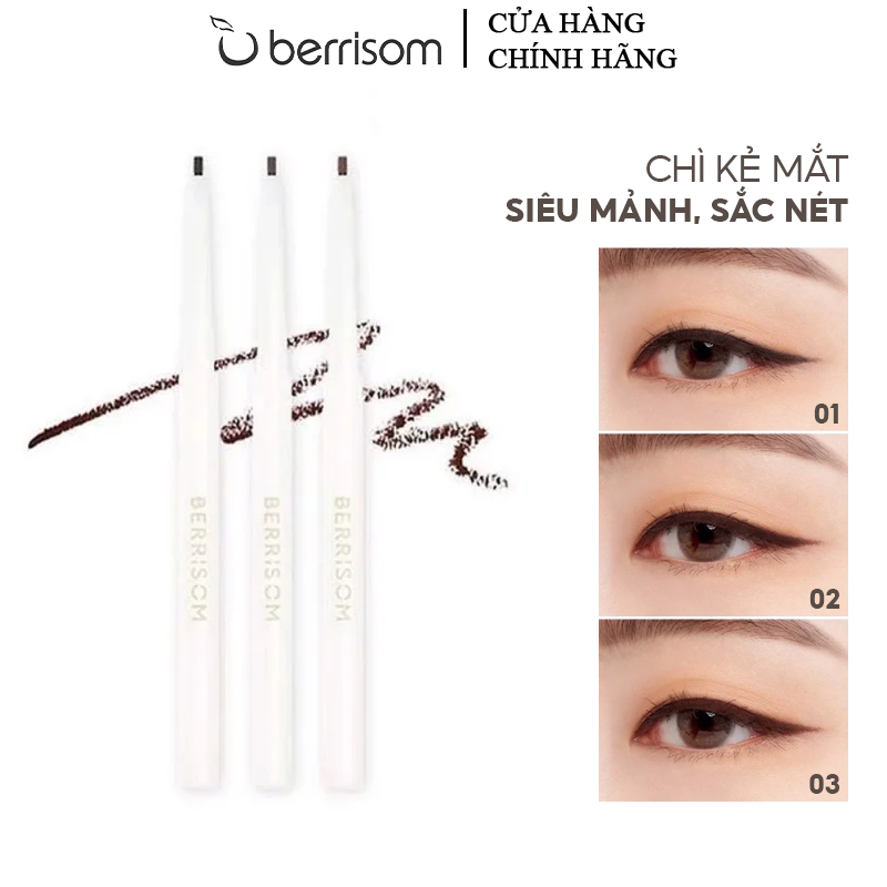 Chì Kẻ Mắt Siêu Mảnh, Sắc Nét Berrisom Real Me Super Slim Liner 0.06g - 03 BRICK BROWN