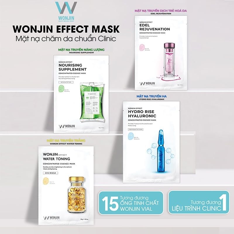 Mặt Nạ Cấp Ẩm, Hỗ Trợ Dưỡng Sáng, Phục Hồi Da Chuyên Sâu Wonjin Effect Concentrated Essence Mask