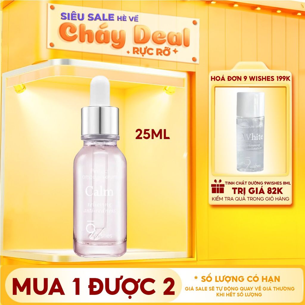 Serum 9 Wishes Hỗ Trợ Giảm Mụn, Làm Dịu Da 9 Wishes Calm Relief Soothing Ampule Serum 25ml
