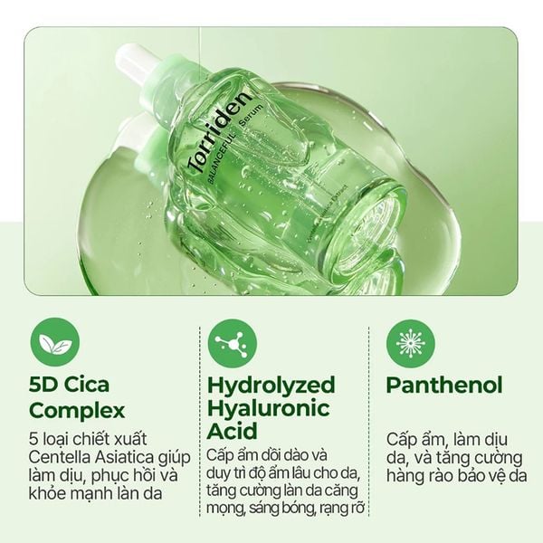  Serum Torriden Rau Má Làm Dịu Da, Hỗ Trợ Giảm Mẩn Đỏ Cho Da Torriden Balanceful Cica Serum 50ml 