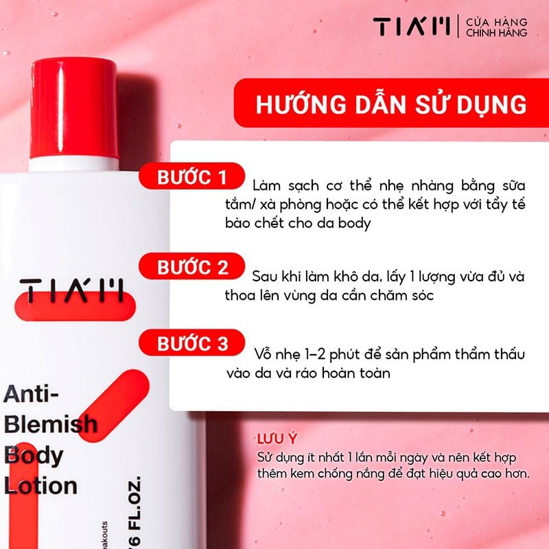 Sữa Dưỡng Thể Chăm Sóc Da Mụn, Mờ Thâm, Dưỡng Trắng Cho Cơ Thể Tiam Anti-Blemish Body Lotion 200ml