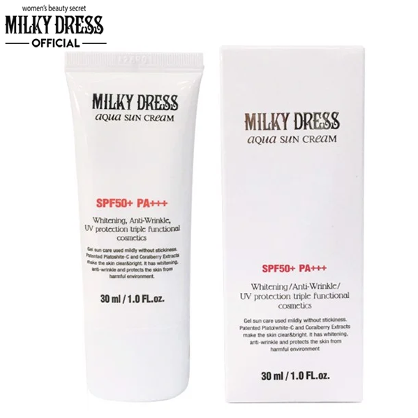 [Size 30ml] Kem Chống Nắng Milky Dress Dưỡng Trắng Da Aqua Sun Cream