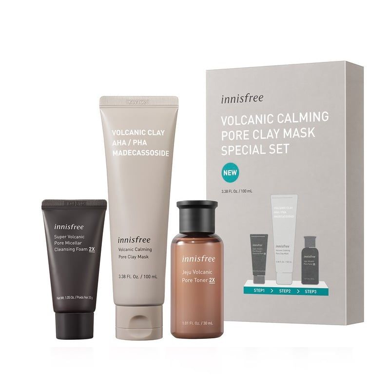 [3 Items] Bộ Dưỡng Làm Dịu, Thu Nhỏ Lỗ Chân Lông Innisfree Volcanic Calming Pore Clay Mask Special Set