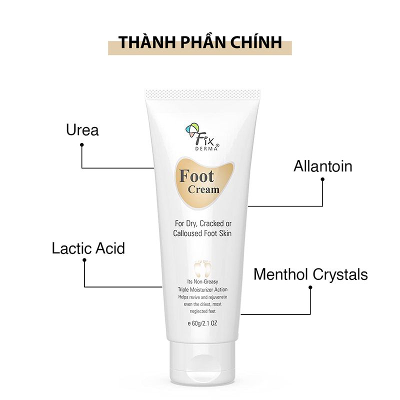 Kem Dưỡng Da Chân FIXDERMA Dưỡng Ẩm Và Làm Mềm Gót Chân Foot Cream 60g