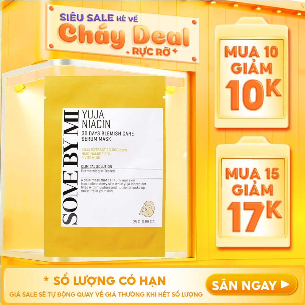 Mặt Nạ Some By Mi Hỗ Trợ Dưỡng Sáng Da Chiết Xuất Quả Thanh Yên Yuja Niacin Blemish Care Serum Mask 25g