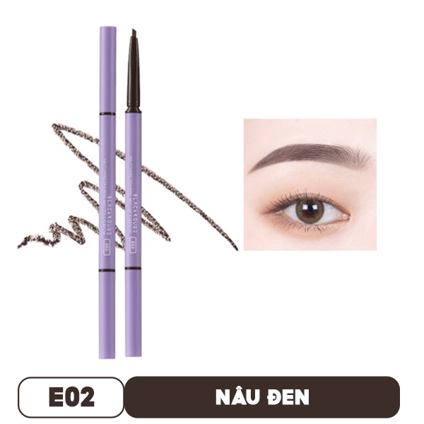 Chì Kẻ Mày Ngang Nét Mảnh, Lâu Trôi Black Rouge Half-Hard Drawing Master Eyebrow 0.07g - E01