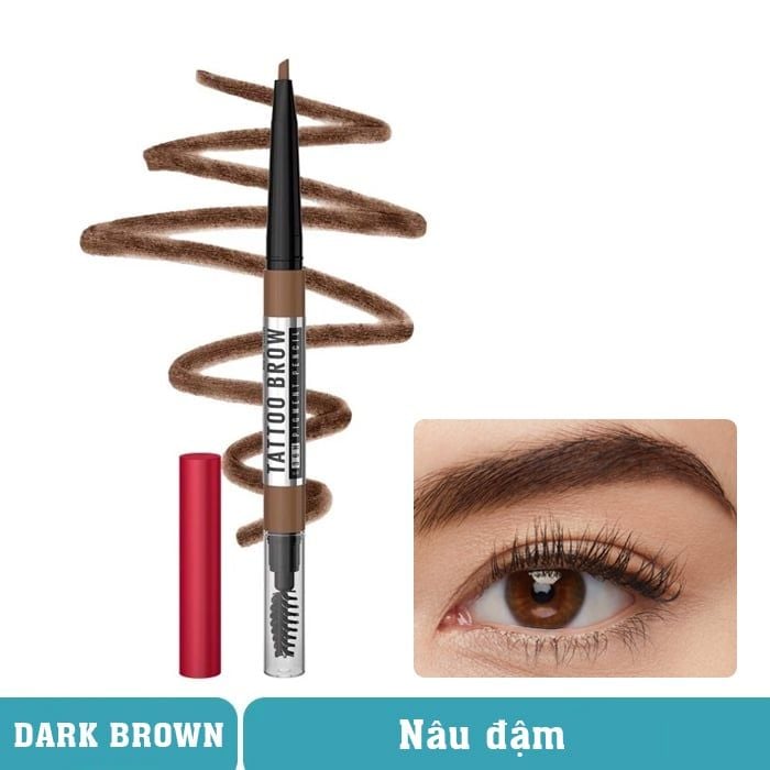 Chì Kẻ Mày Lâu Trôi, Dễ Kẻ, Lên Màu Chuẩn Maybelline Tattoo Brow Up To 36H Pigment Pencil 0.25g