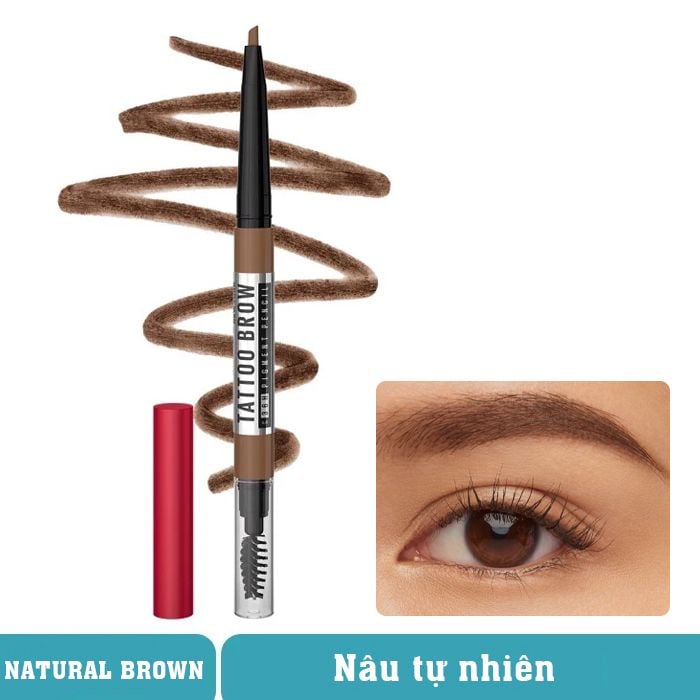 Chì Kẻ Mày Lâu Trôi, Dễ Kẻ, Lên Màu Chuẩn Maybelline Tattoo Brow Up To 36H Pigment Pencil 0.25g