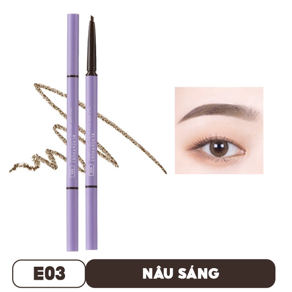 Chì Kẻ Mày Ngang Nét Mảnh, Lâu Trôi Black Rouge Half-Hard Drawing Master Eyebrow 0.07g - E01