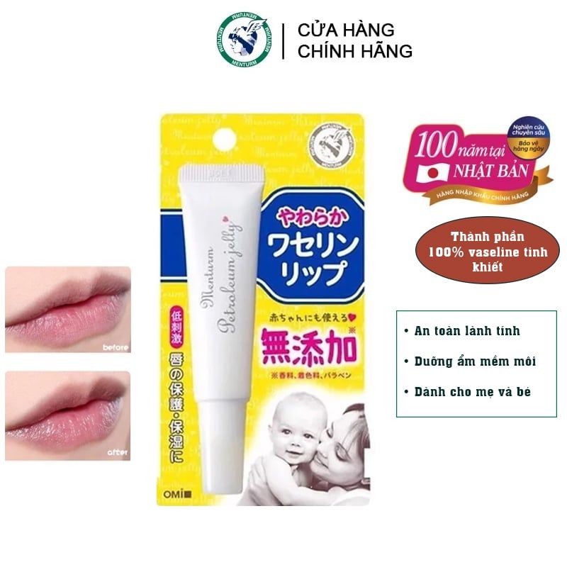 Dưỡng Môi Dạng Thạch Đa Năng, Dưỡng Ẩm Hoàn Hảo Cho Mẹ Và Bé OMI Menturm Petroleum Jelly 10g